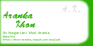 aranka khon business card